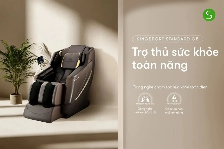 Kingsport Standard G5 là dòng ghế massage hỗ trợ cho người bị đau khớp